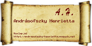 Andrásofszky Henrietta névjegykártya