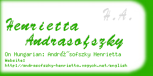 henrietta andrasofszky business card